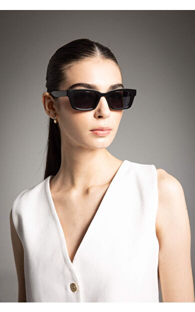 DeFacto DeFactoFit Kadın Siyah Dikdörtgen Plastik/Metal Güneş Gözlüğü