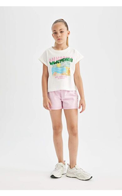 DeFactoFit Kız Çocuk Sweatshirt Kumaşı Şort D0905A824HSPN663