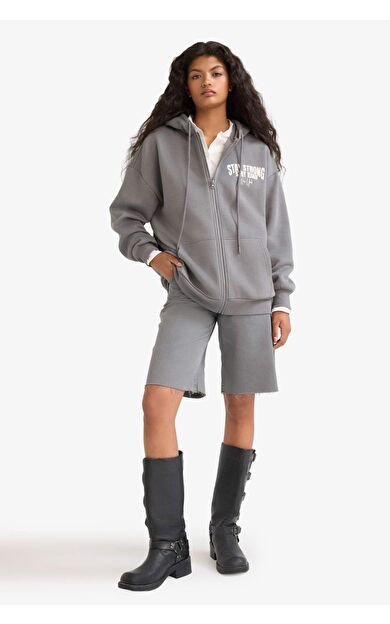 DeFactoFit Normal Bel Kısa Paça Gabardin Bermuda D0965AX24SMGR449