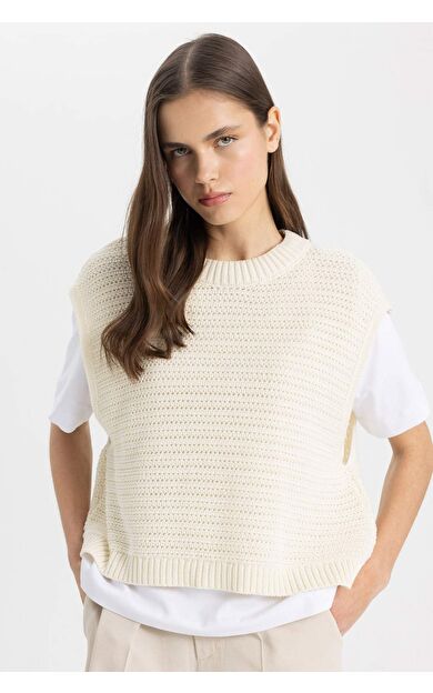 DeFactoFit Fitted Bisiklet Yaka Süveter