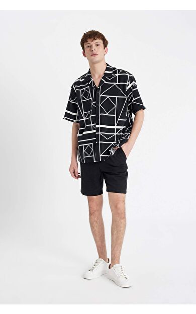 DeFacto Relax Fit Pamuklu Bermuda D1051AX24SMBK81