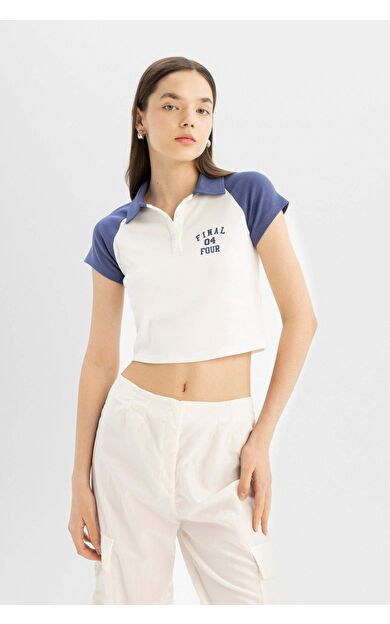 DeFactoFit Coool Fitted Slogan Desenli Kısa Kollu Tişört D1093AX24SMPR160