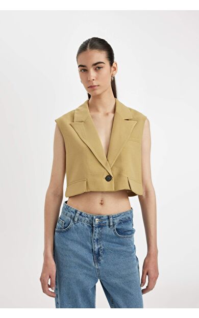 Crop Blazer Yelek D1199AX24SMKH485