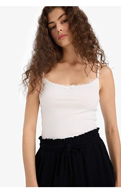 DeFacto Fitted V Yaka Fitilli Kaşkorse Atlet D1240AX25SMWT32