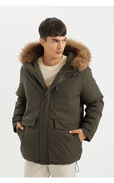 DeFacto Regular Fit Kapüşonlu Fermuarlı Parka