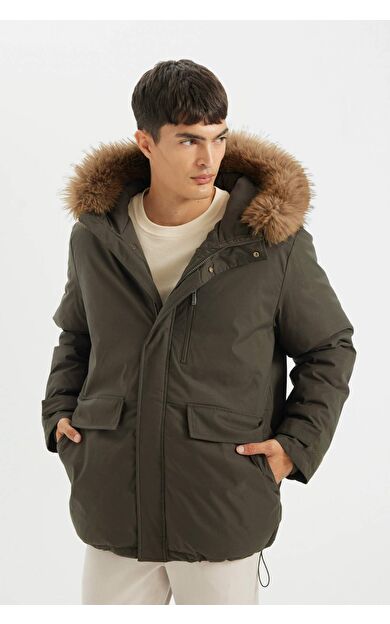 DeFacto Regular Fit Kapüşonlu Fermuarlı Parka