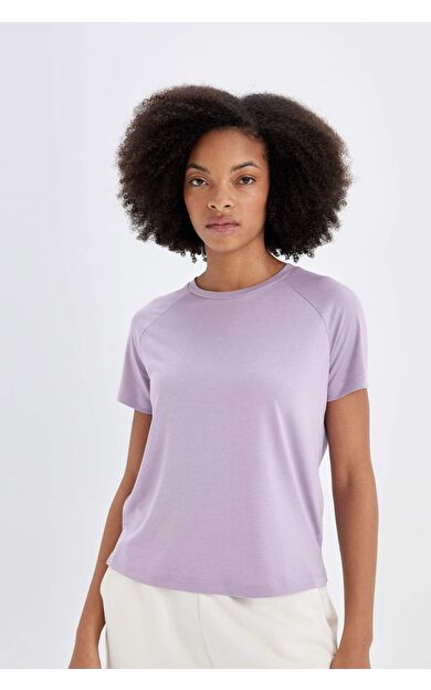 DeFacto DeFactoFit Crop Bisiklet Yaka Sporcu Modal Kısa Kollu Tişört D1280AX24HSPR500