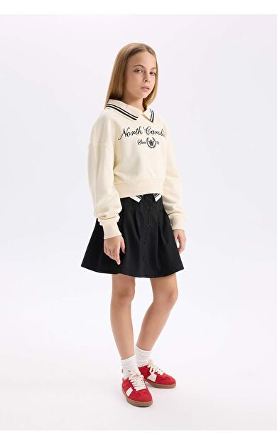 DeFacto Kız Çocuk Twill Etek