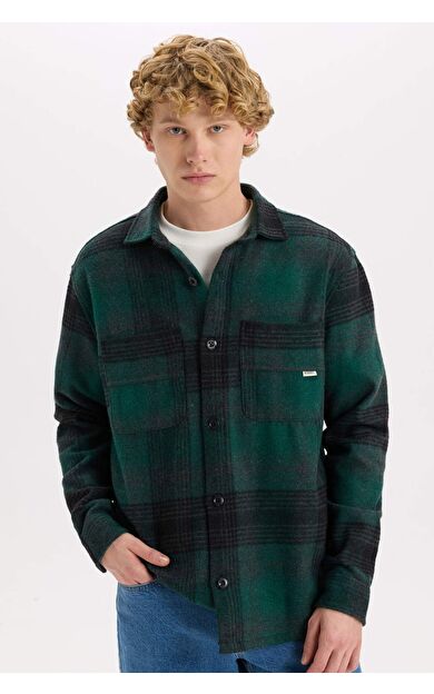 DeFacto Relax Fit Kareli Oduncu Uzun Kollu Gömlek Ceket