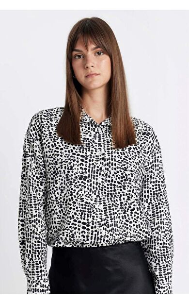 Relax Fit Baskılı Uzun Kollu Tunik