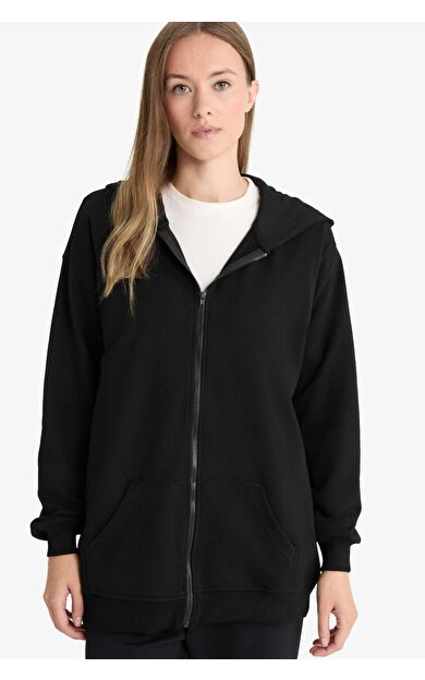 Regular Fit Kapüşonlu İçi Yumuşak Tüylü Kalın Fermuarlı Sweatshirt
