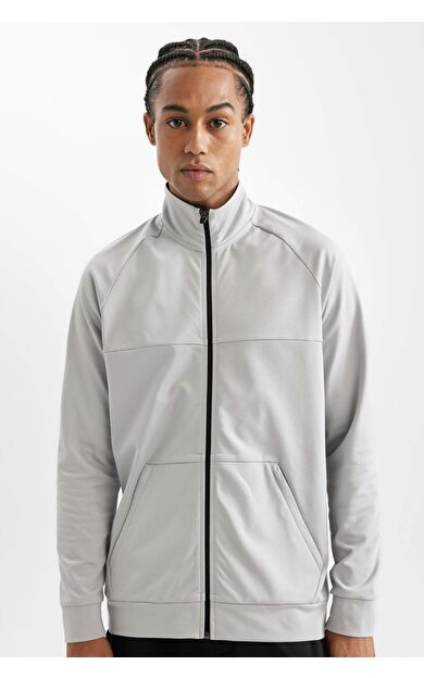 DeFactoFit Standart Fit Fermuarlı Skuba Dalgıç Kumaş Hırka D1895AX24AUGR523