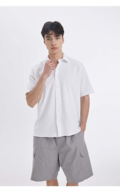 DeFactoFit Regular Fit Pamuklu Kısa Kollu Gömlek D1902AX24HSWT34