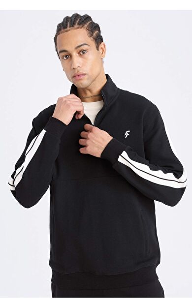 DeFacto DeFactoFit Standart Fit Dik Yaka Fermuarlı Sporcu Sweatshirt