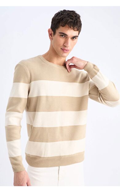 DeFacto Standart Fit Bisiklet Yaka Triko Kazak D1968AX24AUBG295