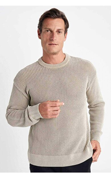 DeFactoFit Relax Fit Bisiklet Yaka Kazak D2061AX24AUBG155