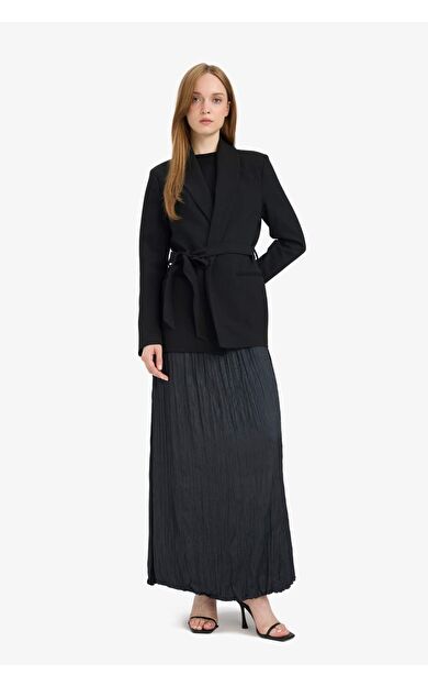 A Kesim Saten Maxi Etek