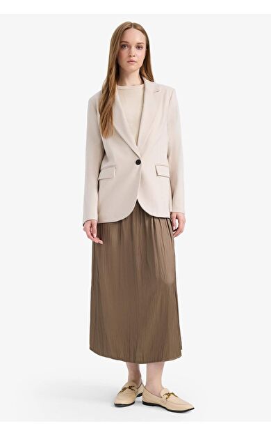 A Kesim Saten Maxi Etek