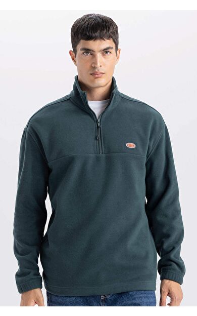 DeFacto Relax Fit Dik Yaka Fermuarlı Polar Sweatshirt D2348AX24AUGN536