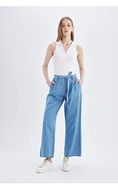DeFacto Wide Leg Yüksek Bel Uzun Jean Pantolon D2433AX24SMNM85