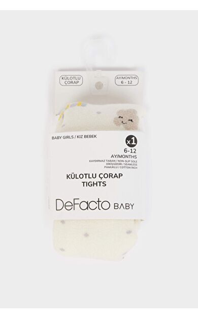 DeFacto Kız Bebek Dikişsiz Pamuklu Külotlu Çorap