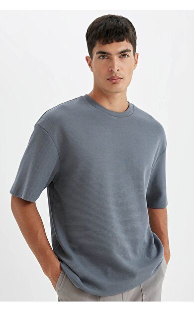 DeFacto DeFactoFit Relax Fit Bisiklet Yaka Kısa Kollu Tişört D2531AX24AUGR508