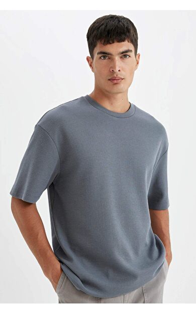 DeFacto DeFactoFit Relax Fit Bisiklet Yaka Kısa Kollu Tişört D2531AX24AUGR508