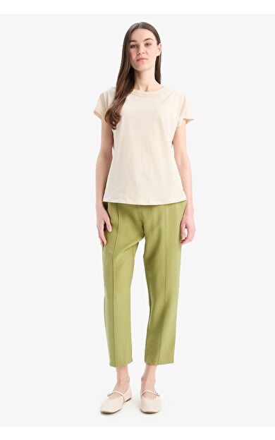 DeFacto Lastikli Bel Bağcıklı Basic Düz Paça Jogger Pantolon
