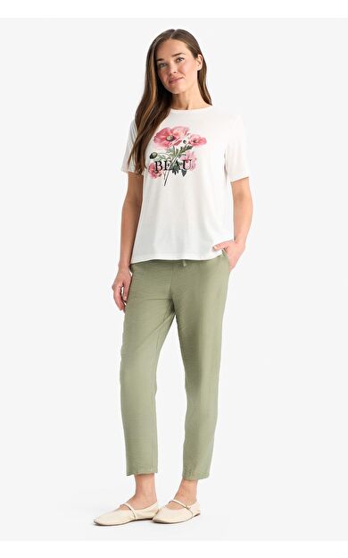 DeFacto Lastikli Bel Bağcıklı Basic Düz Paça Jogger Pantolon