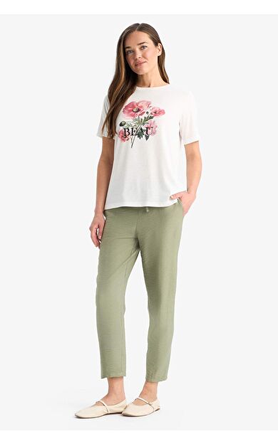 DeFacto Lastikli Bel Bağcıklı Basic Düz Paça Jogger Pantolon