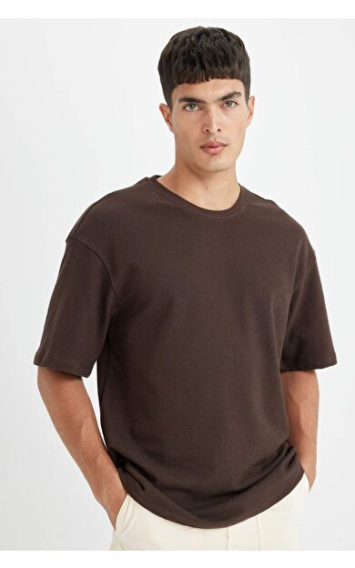 DeFacto DeFactoFit Relax Fit Bisiklet Yaka Pamuklu Kısa Kollu Tişört D2575AX24AUBN192