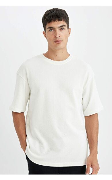 DeFacto DeFactoFit Relax Fit Bisiklet Yaka Pamuklu Kısa Kollu Tişört D2575AX24AUER190