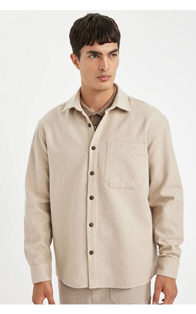 DeFacto Regular Fit Polo Yaka Uzun Kollu Gömlek D2622AX24AUBG779