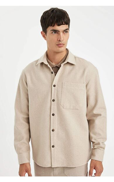 DeFacto Regular Fit Polo Yaka Uzun Kollu Gömlek D2622AX24AUBG779