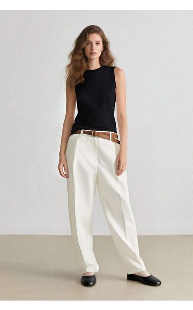 DeFacto Carrot Fit Gabardin Kumaş Pantolon Yüksek Bel Kısa Paça