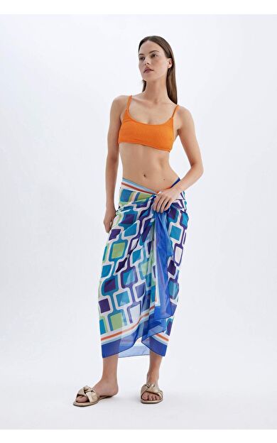 Fall in Love Regular Fit Desenli Vual Plaj Kıyafeti D2745AXNSTR406