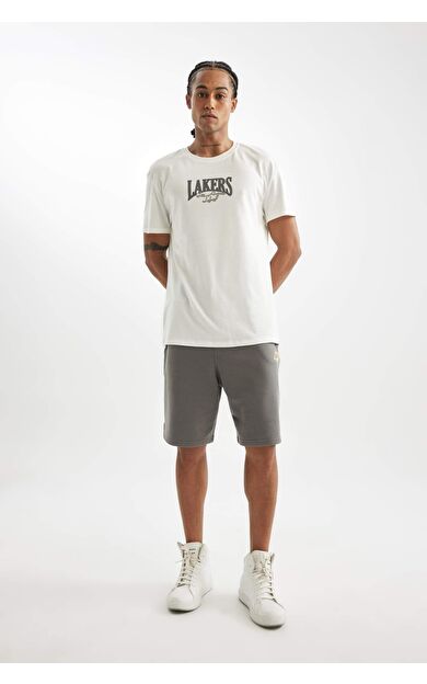 DeFactoFit NBA Los Angeles Lakers Kısa Paça Şort