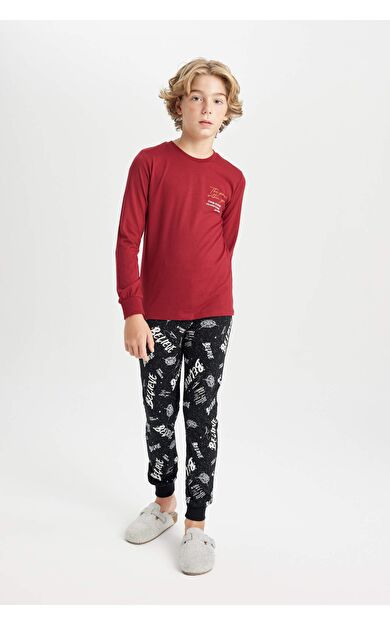 Erkek Çocuk Baskılı Uzun Kollu Pijama Takımı