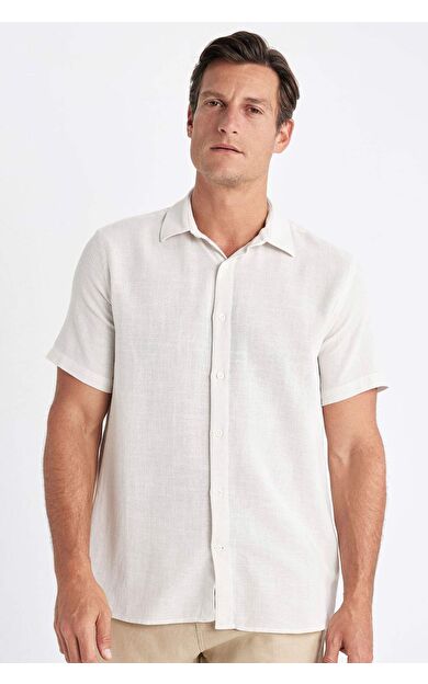 DeFacto DeFactoFit Regular Fit Polo Yaka Pamuklu Kısa Kollu Gömlek D2924AX24SMER22