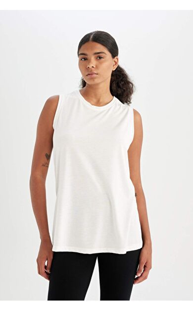 DeFactoFit Long Fit Bisiklet Yaka Sporcu Modal Atlet