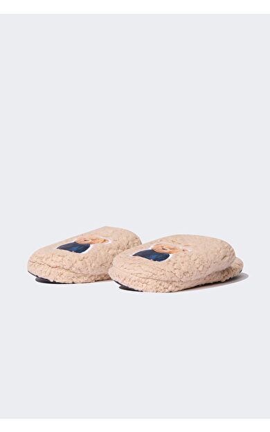 DeFacto Erkek Ayıcık Baskılı Düz Taban Ev Terliği