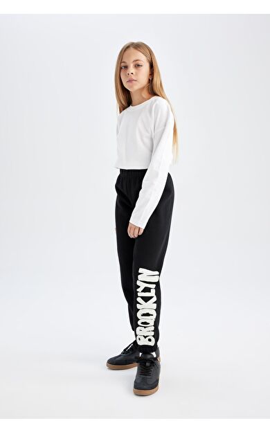 DeFacto Kız Çocuk Baskılı Jogger Eşofman Altı D3209A824WNBK81