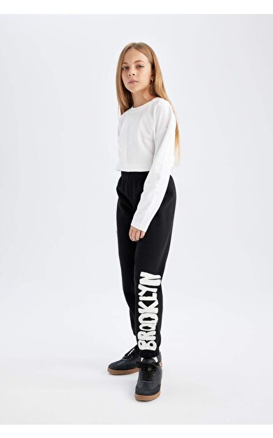 DeFacto Kız Çocuk Baskılı Jogger Eşofman Altı D3209A824WNBK81