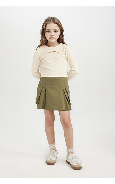 DeFacto Kız Çocuk Gabardin Etek D3212A824WNKH262