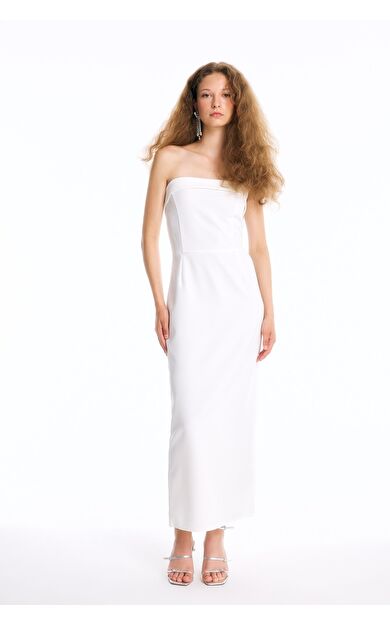 DeFacto Bodycon Vücudu Saran Straplez Kolsuz Maxi Elbise