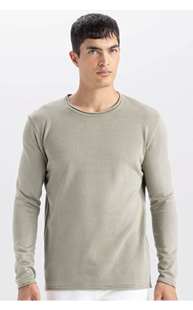 DeFacto Relax Fit Bisiklet Yaka Kazak D3278AX24WNKH461