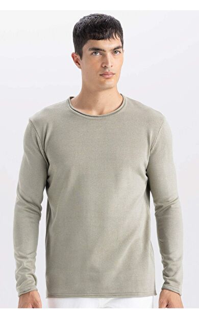 DeFacto Relax Fit Bisiklet Yaka Kazak D3278AX24WNKH461