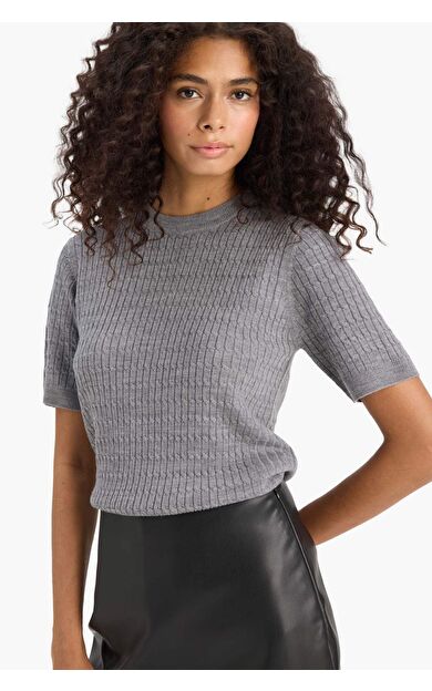 DeFacto Regular Fit Bisiklet Yaka Kazak D3306AX25AUGR66