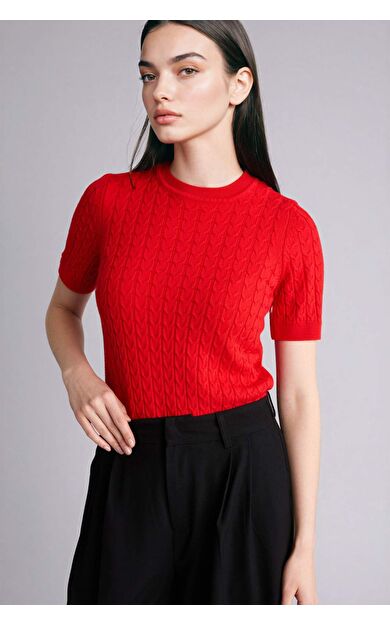 Regular Fıt Bisiklet Yaka Kazak