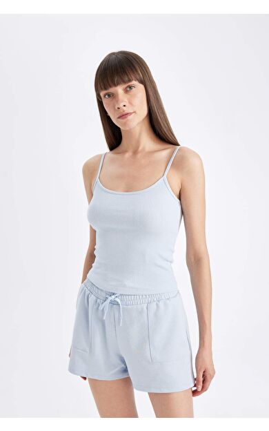 DeFactoFit Regular Fit Bisiklet Yaka Fitilli Kaşkorse Atlet D3326AX24SMBE343